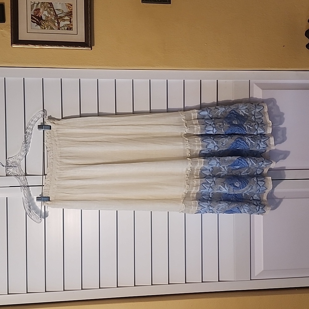 Free People Embroidered Boho Skirt